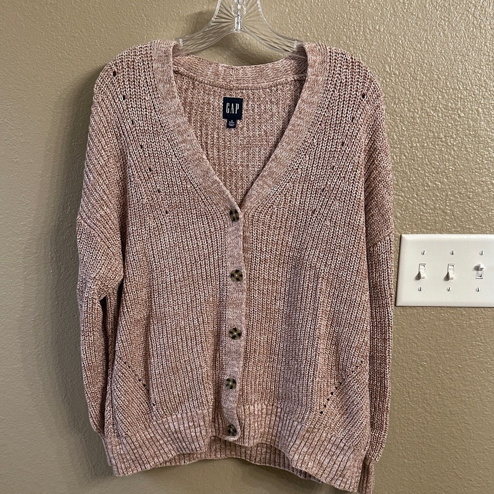 GAP Women's Pinkish Beige colored Cardigan Sweater